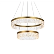 Elegant Lighting Linden 2-Light Metal Adjustable LED Chandelier in Satin Gold