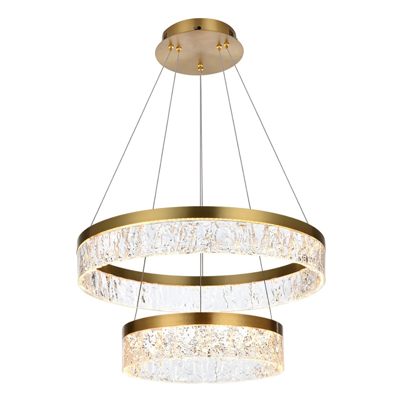 Elegant Lighting Linden 2-Light Metal Adjustable LED Chandelier in Satin Gold
