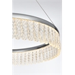 Elegant Lighting Rune 1-Light Metal Adjustable LED Chandelier in Chrome/Clear