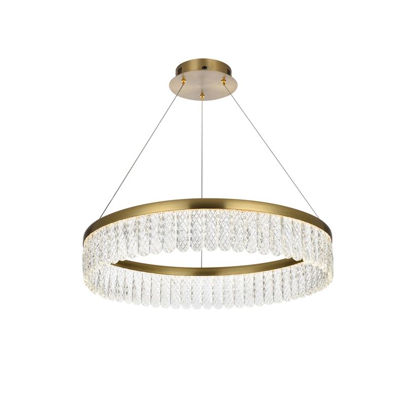 Elegant Lighting Rune 1-Light Metal Adjustable LED Chandelier in Gold