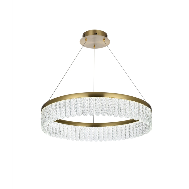 Elegant Lighting Rune 1-Light Metal Adjustable LED Chandelier in Gold
