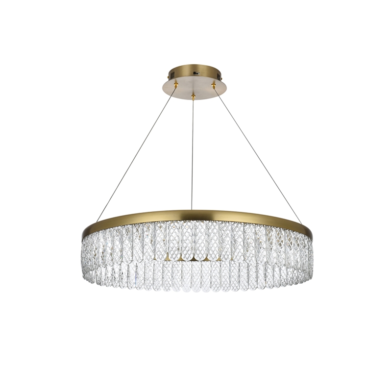Elegant Lighting Rune 1-Light Metal Adjustable LED Chandelier in Gold