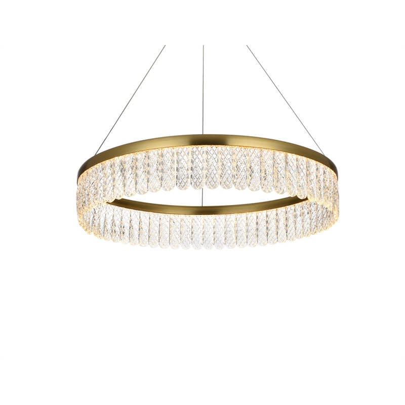 Elegant Lighting Rune 1-Light Metal Adjustable LED Chandelier in Gold