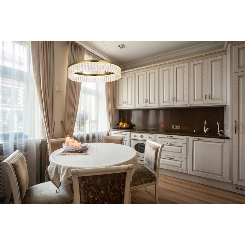 Elegant Lighting Rune 1-Light Metal Adjustable LED Chandelier in Gold