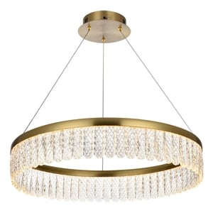Elegant Lighting Rune 1-Light Metal Adjustable LED Chandelier in Gold