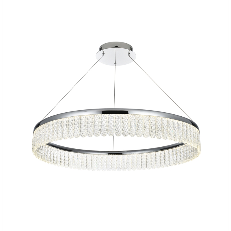 Elegant Lighting Rune 1-Light Metal Adjustable LED Chandelier in Chrome