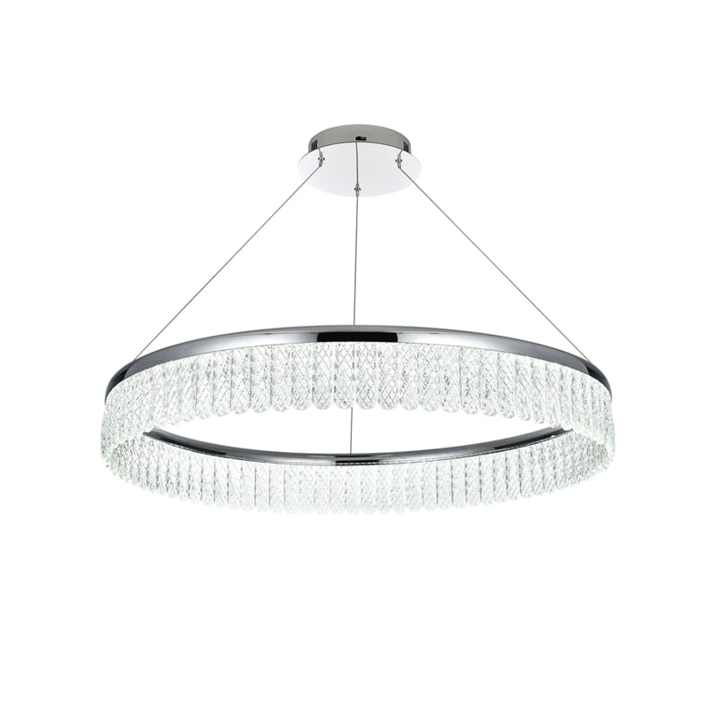 Elegant Lighting Rune 1-Light Metal Adjustable LED Chandelier in Chrome