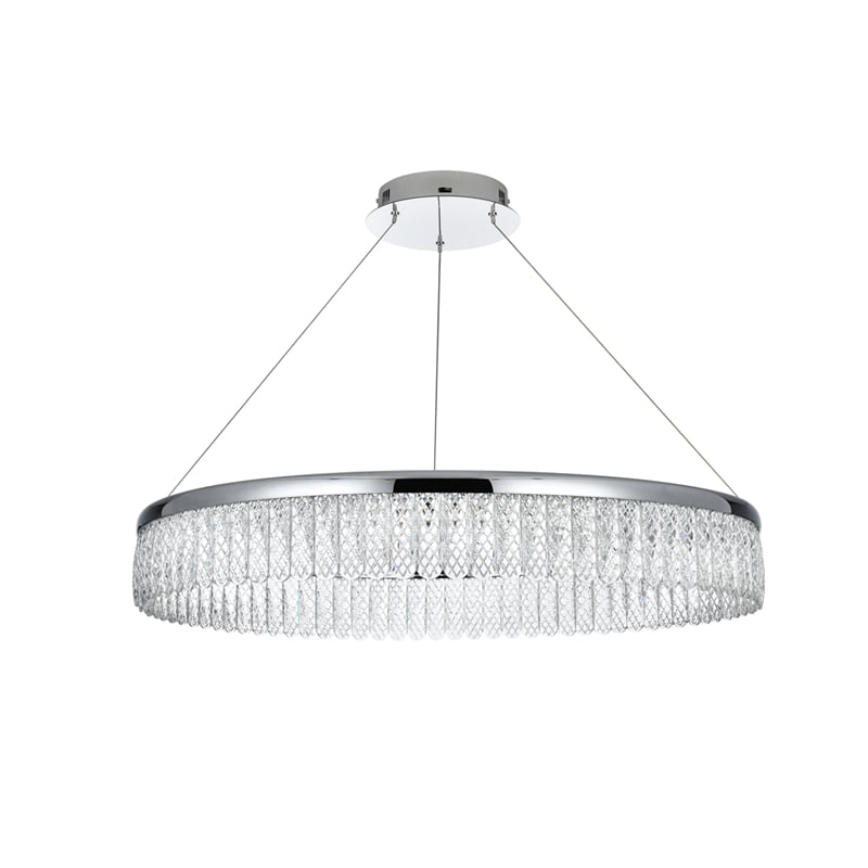 Elegant Lighting Rune 1-Light Metal Adjustable LED Chandelier in Chrome