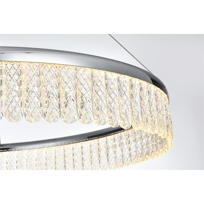 Elegant Lighting Rune 1-Light Metal Adjustable LED Chandelier in Chrome