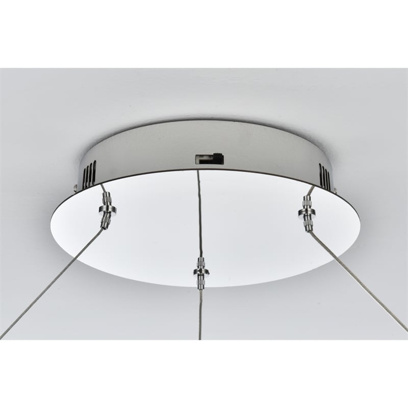 Elegant Lighting Rune 1-Light Metal Adjustable LED Chandelier in Chrome