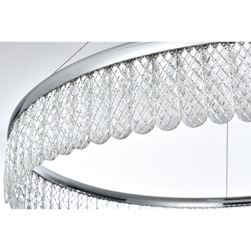 Elegant Lighting Rune 1-Light Metal Adjustable LED Chandelier in Chrome