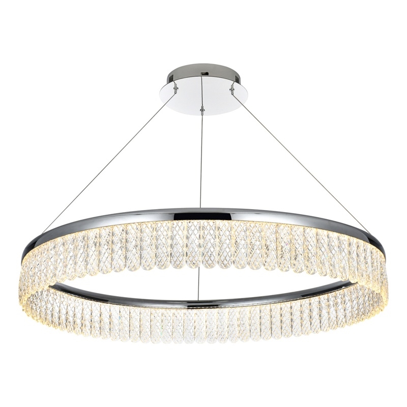 Elegant Lighting Rune 1-Light Metal Adjustable LED Chandelier in Chrome