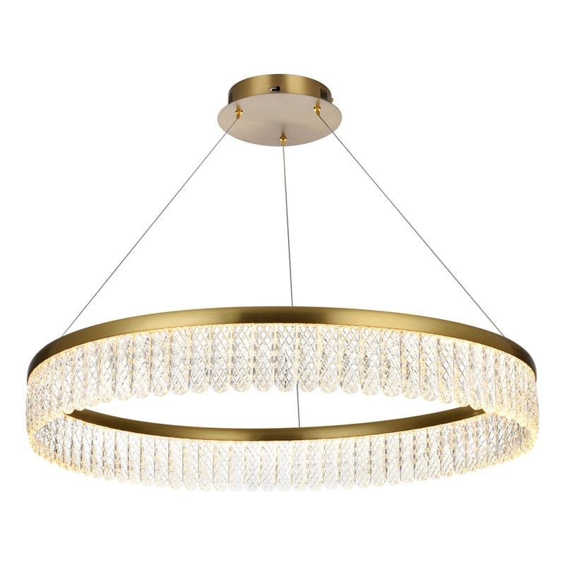 Elegant Lighting Rune 1-Light Metal Adjustable LED Chandelier in Satin Gold