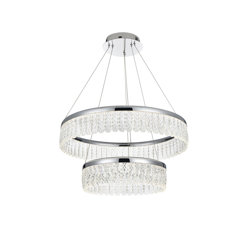 Elegant Lighting Rune 2-Light Metal Adjustable LED Chandelier in Chrome