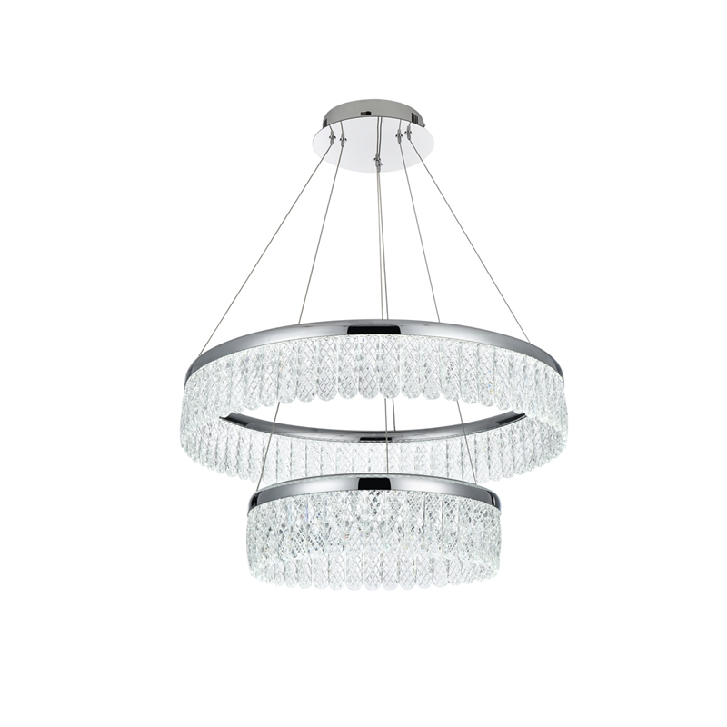 Elegant Lighting Rune 2-Light Metal Adjustable LED Chandelier in Chrome