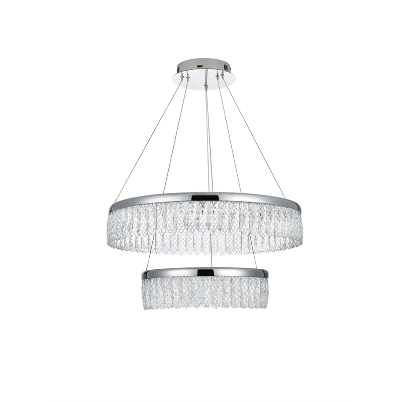 Elegant Lighting Rune 2-Light Metal Adjustable LED Chandelier in Chrome
