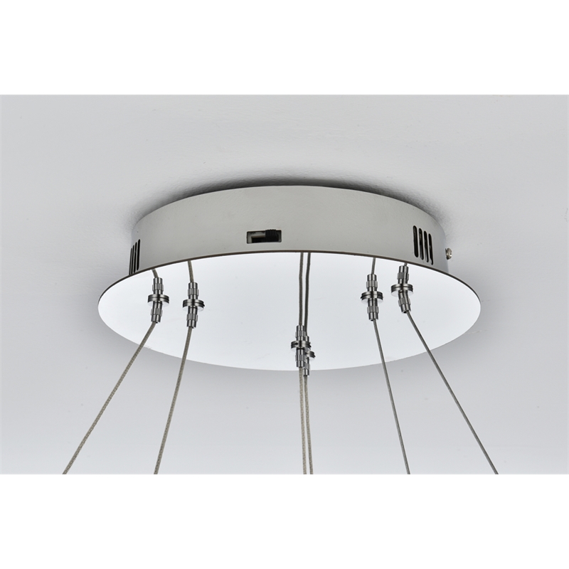 Elegant Lighting Rune 2-Light Metal Adjustable LED Chandelier in Chrome