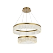 Elegant Lighting Rune 2-Light Metal Adjustable LED Chandelier in Satin Gold