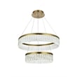 Elegant Lighting Rune 2-Light Metal Adjustable LED Chandelier in Satin Gold