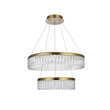 Elegant Lighting Rune 2-Light Metal Adjustable LED Chandelier in Satin Gold