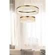 Elegant Lighting Rune 2-Light Metal Adjustable LED Chandelier in Satin Gold