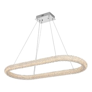 Elegant Lighting Bowen 42&quot 1-Light Metal Adjustable LED Chandelier in Chrome
