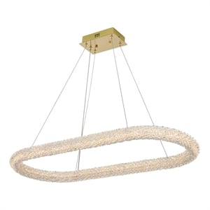 Elegant Lighting Bowen 42&quot 1-Light Metal Adjustable LED Chandelier in Gold