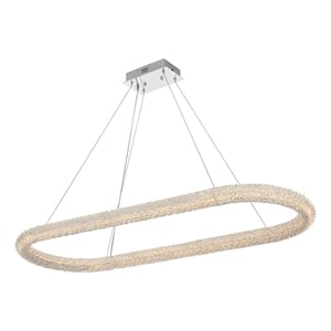 Elegant Lighting Bowen 51&quot 1-Light Metal Adjustable LED Chandelier in Chrome