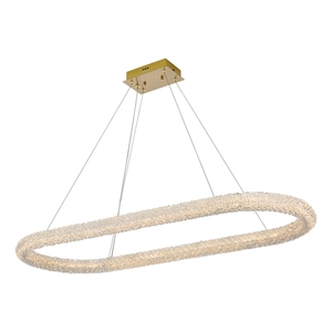 Elegant Lighting Bowen 51&quot 1-Light Metal Adjustable LED Chandelier in Gold