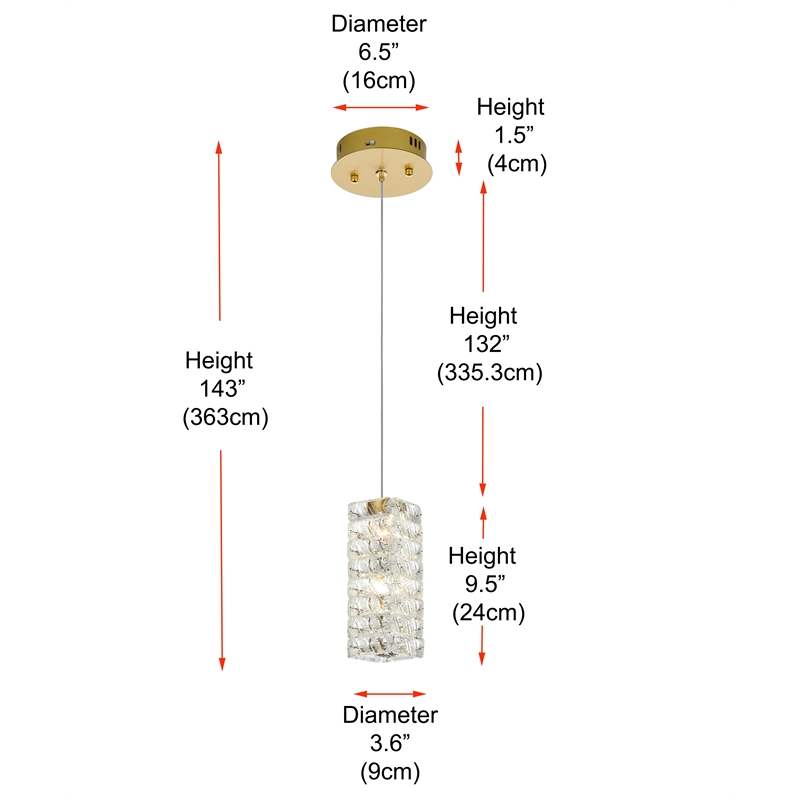 Elegant Lighting Aston 6.5 Inch Led Pendant In Satin Gold