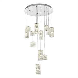 Elegant Lighting Aston 28 Inch Led Pendant In Chrome