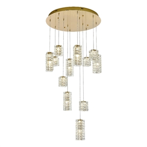 Elegant Lighting Aston 28 Inch Led Pendant In Satin Gold