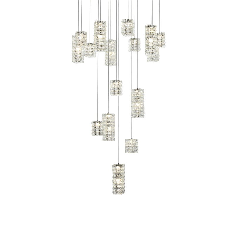 Elegant Lighting Aston 32 Inch Led Pendant In Chrome