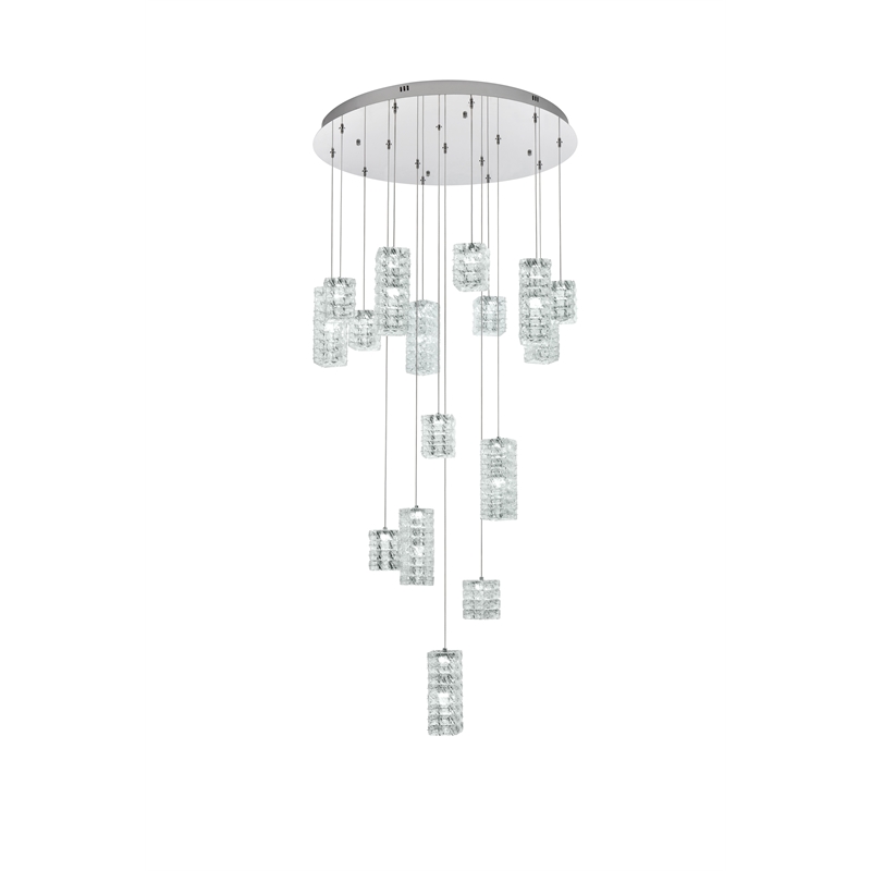 Elegant Lighting Aston 32 Inch Led Pendant In Chrome