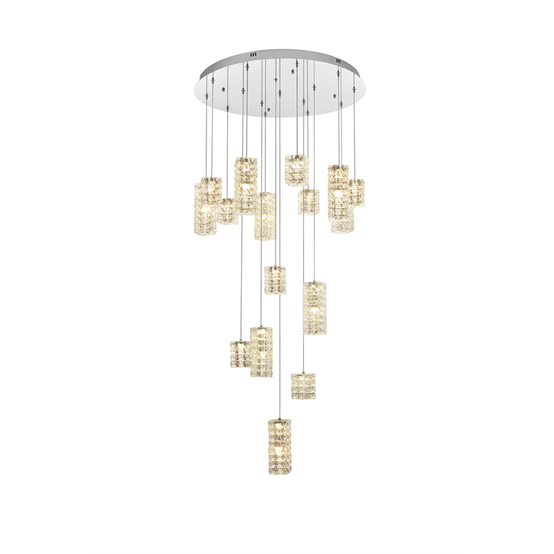 Elegant Lighting Aston 32 Inch Led Pendant In Chrome