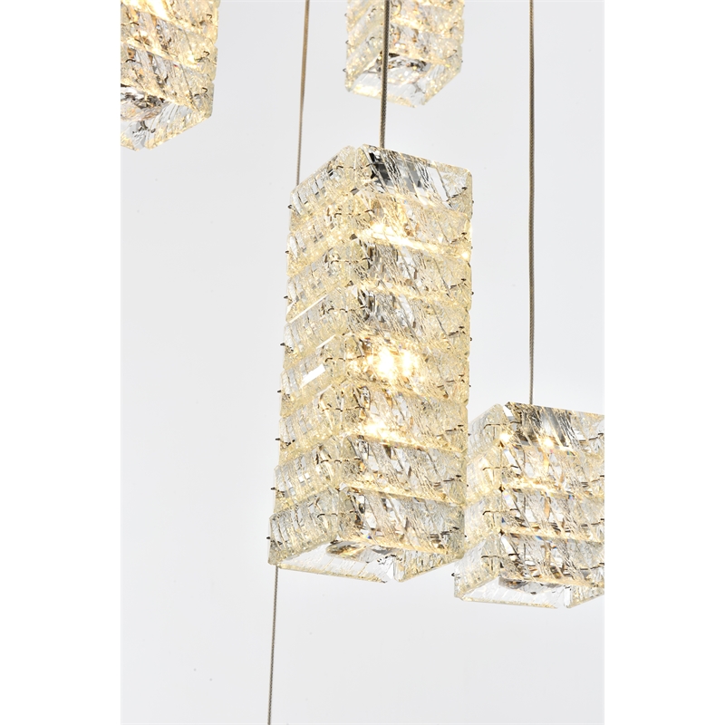 Elegant Lighting Aston 32 Inch Led Pendant In Chrome