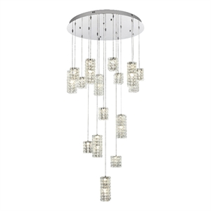 Elegant Lighting Aston 32 Inch Led Pendant In Chrome