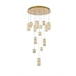 Elegant Lighting Aston 32 Inch Led Pendant In Satin Gold