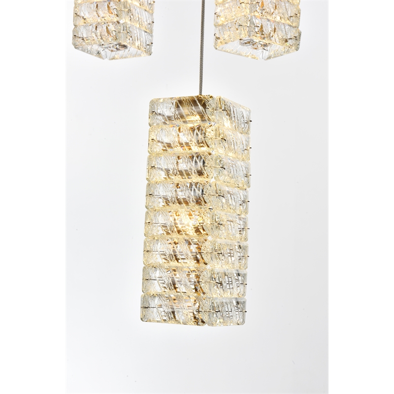 Elegant Lighting Aston 32 Inch Led Pendant In Satin Gold