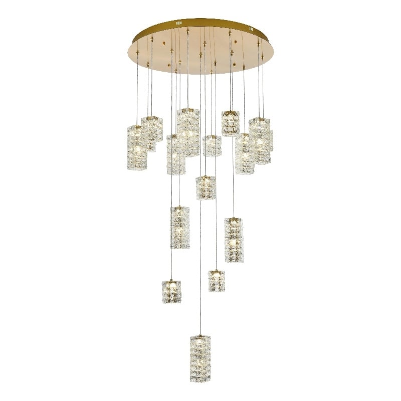 Elegant Lighting Aston 32 Inch Led Pendant In Satin Gold