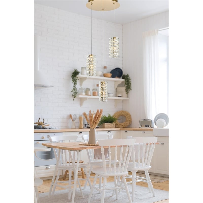 Elegant Lighting Aston 16 Inch Led Pendant In Satin Gold