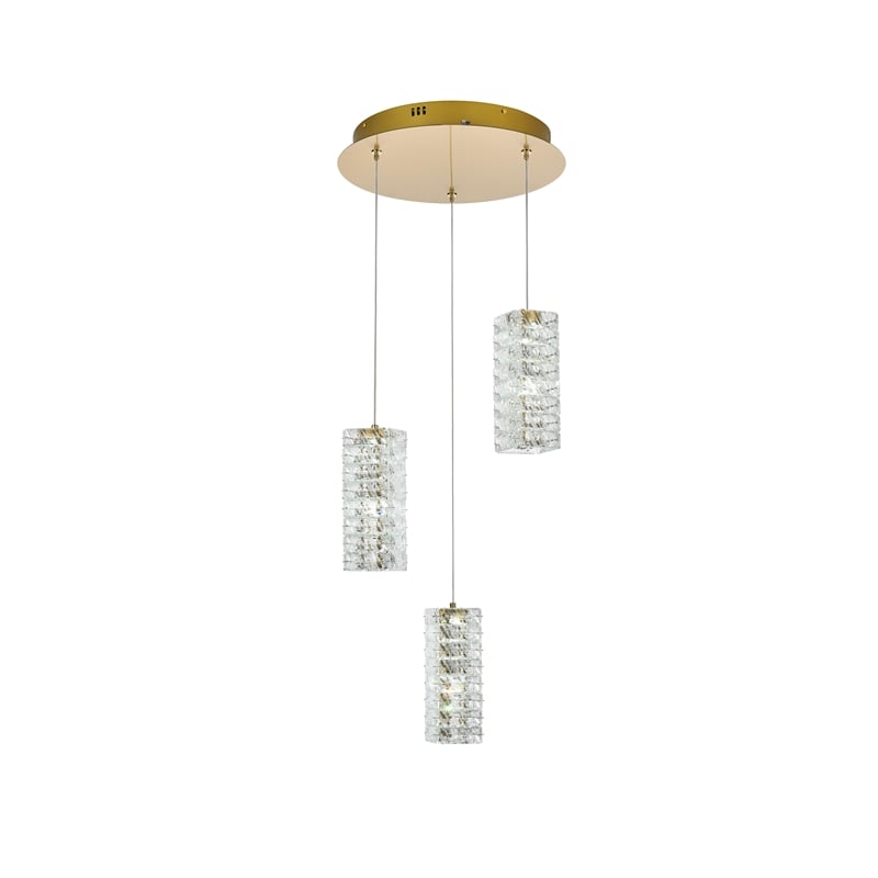 Elegant Lighting Aston 16 Inch Led Pendant In Satin Gold