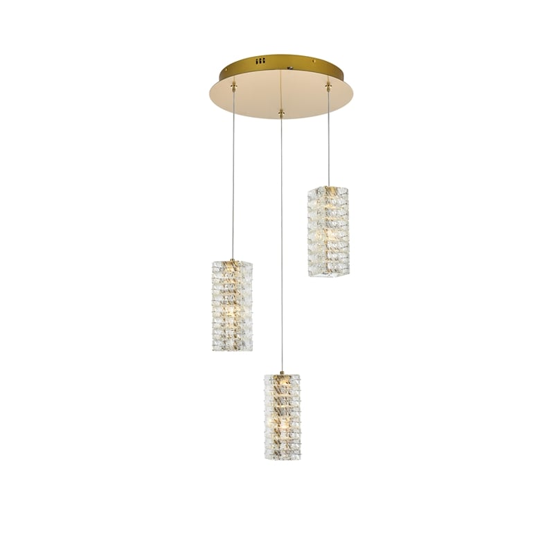 Elegant Lighting Aston 16 Inch Led Pendant In Satin Gold