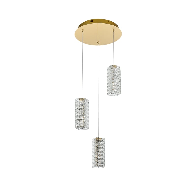 Elegant Lighting Aston 16 Inch Led Pendant In Satin Gold