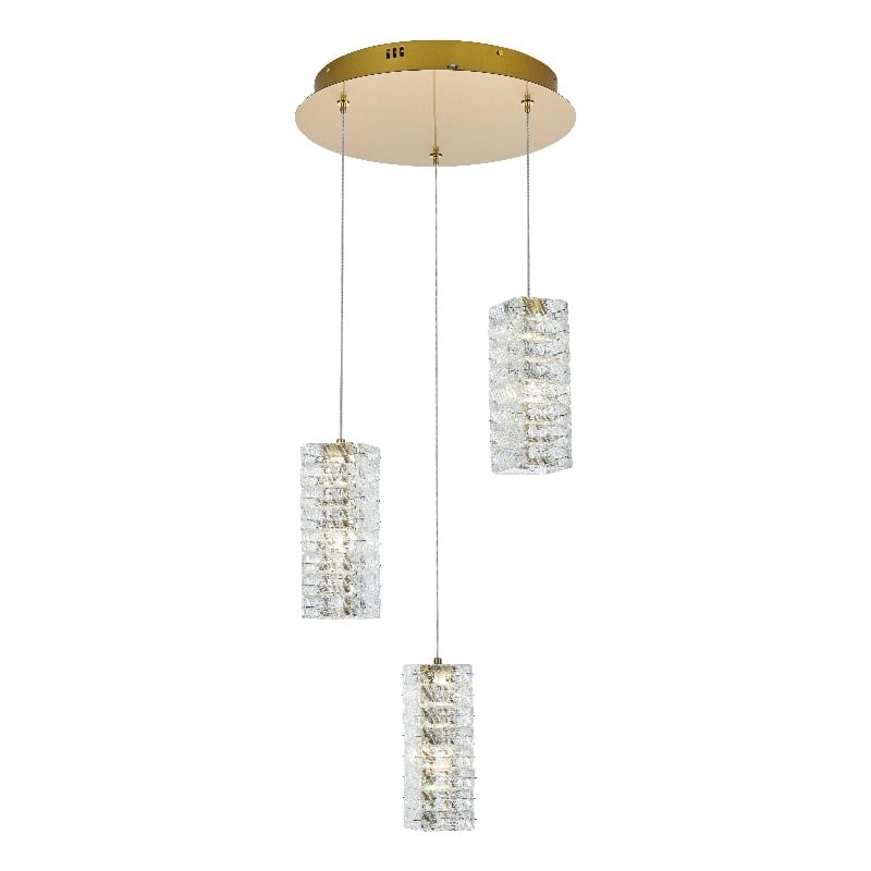 Elegant Lighting Aston 16 Inch Led Pendant In Satin Gold