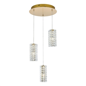 Elegant Lighting Aston 16 Inch Led Pendant In Satin Gold