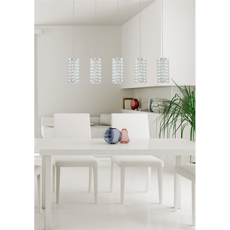 Elegant Lighting Aston 40 Inch Led Pendant In Chrome