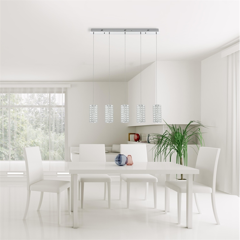 Elegant Lighting Aston 40 Inch Led Pendant In Chrome