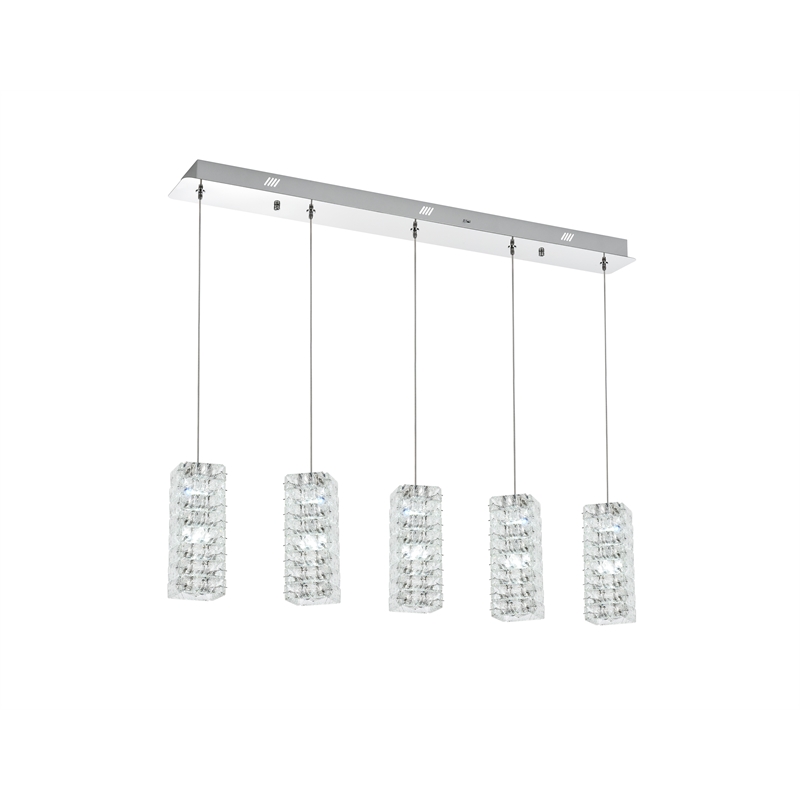 Elegant Lighting Aston 40 Inch Led Pendant In Chrome