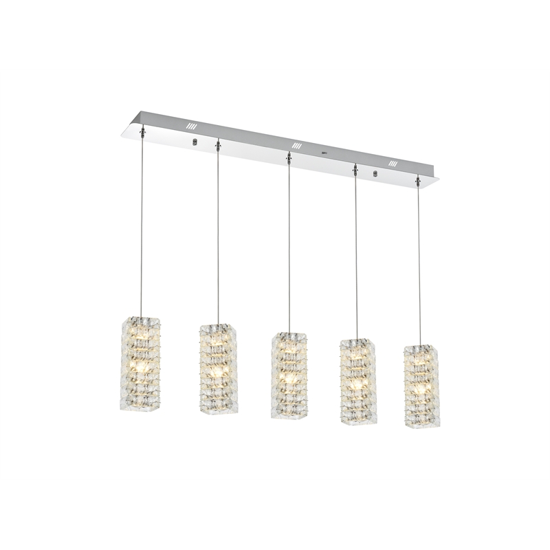 Elegant Lighting Aston 40 Inch Led Pendant In Chrome